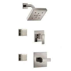 Delta Monitor 14 Series Single Function Pressure Balanced Shower System with Shower Head, and 2 Body Sprays - Includes Rough-In Valves