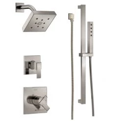 Delta Monitor 17 Series Dual Function Pressure Balanced Shower System with Integrated Volume Control, Shower Head, and Hand Shower - Includes Rough-In Valves