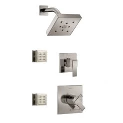 Delta Monitor 17 Series Dual Function Pressure Balanced Shower System with Integrated Volume Control, Shower Head, and 2 Body Sprays - Includes Rough-In Valves