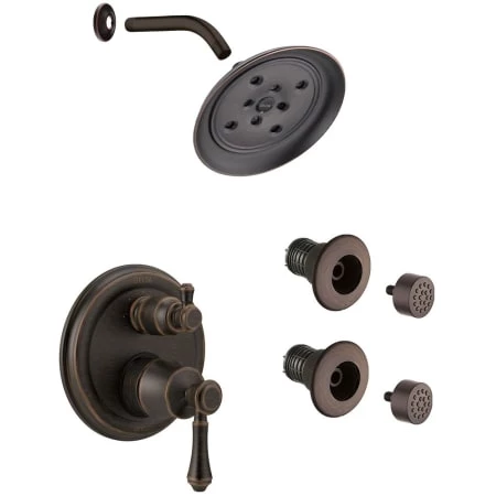 Delta Cassidy Pressure Balanced Shower System with Shower Head, Shower Arm, Bodysprays, Valve Trim and MultiChoice Rough-In