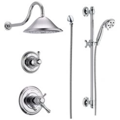 Delta TempAssure 17T Series Thermostatic Shower System with Integrated Volume Control, Shower Head, and Hand Shower - Includes Rough-In Valves