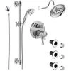 Delta Cassidy Thermostatic Shower System with Shower Head, Shower Arm, Hand Shower, Slide Bar, Bodysprays, Hose, Valve Trim and MultiChoice Rough-In