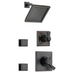 Delta Monitor 17 Series Dual Function Pressure Balanced Shower System with Integrated Volume Control, Shower Head, and 2 Body Sprays - Includes Rough-In Valves
