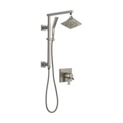 Delta Pivotal Pressure Balanced Shower System with Shower Head, Hand Shower, Slide Bar, Hose, and Valve Trim