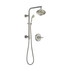 Delta Cassidy Pressure Balanced Shower System with Shower Head, Hand Shower, Slide Bar, Hose, and Valve Trim