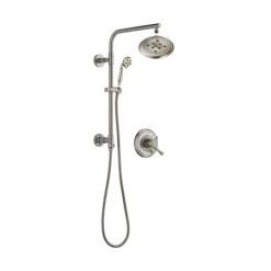 Delta Cassidy Pressure Balanced Shower System with Shower Head, Hand Shower, Slide Bar, Hose, and Valve Trim