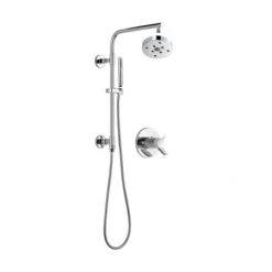 Delta Compel Thermostatic Shower System with Shower Head, Hand Shower, Slide Bar, Hose, and Valve Trim