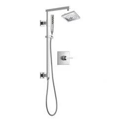 Delta Zura Pressure Balanced Shower System with Shower Head, Hand Shower, Slide Bar, Hose, and Valve Trim