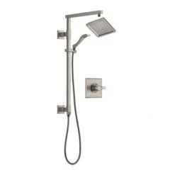 Delta Dryden Pressure Balanced Shower System with Shower Head, Hand Shower, Slide Bar, Hose, and Valve Trim