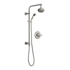 Delta Linden Pressure Balanced Shower System with Shower Head, Hand Shower, Slide Bar, Hose, and Valve Trim