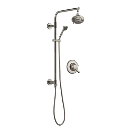 Delta Linden Pressure Balanced Shower System with Shower Head, Hand Shower, Slide Bar, Hose, and Valve Trim