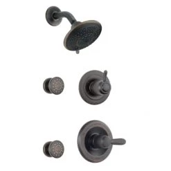 Delta Monitor 14 Series Single Function Pressure Balanced Shower System with Shower Head, and 2 Body Sprays - Includes Rough-In Valves