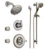 Delta Monitor 14 Series Single Function Pressure Balanced Shower System with Shower Head, 2 Body Sprays and Hand Shower - Includes Rough-In Valves