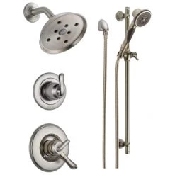 Delta Monitor 17 Series Dual Function Pressure Balanced Shower System with Integrated Volume Control, Shower Head, and Hand Shower - Includes Rough-In Valves
