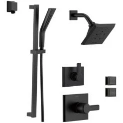 Delta Monitor 14 Series Single Function Pressure Balanced Shower System with Shower Head, 2 Body Sprays and Hand Shower - Includes Rough-In Valves