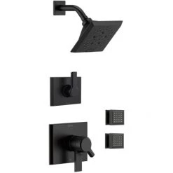 Delta Monitor 17 Series Dual Function Pressure Balanced Shower System with Integrated Volume Control, Shower Head, and 2 Body Sprays - Includes Rough-In Valves