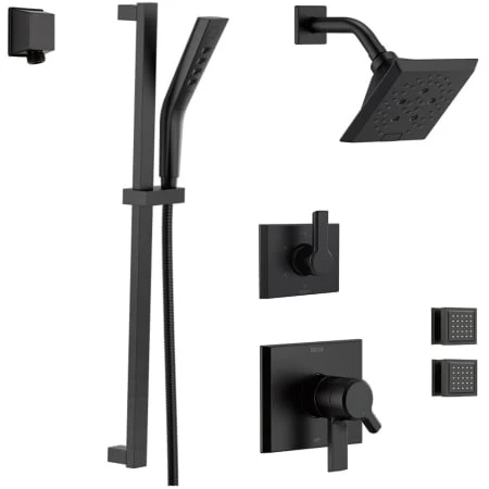 Delta Monitor 17 Series Dual Function Pressure Balanced Shower System with Integrated Volume Control, Shower Head, 2 Body Sprays and Hand Shower - Includes Rough-In Valves