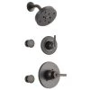 Delta Monitor 14 Series Single Function Pressure Balanced Shower System with Shower Head, and 2 Body Sprays - Includes Rough-In Valves