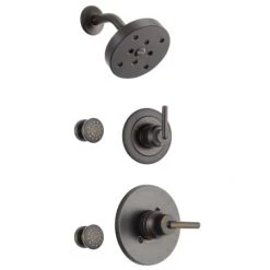 Delta Monitor 14 Series Single Function Pressure Balanced Shower System with Shower Head, and 2 Body Sprays - Includes Rough-In Valves