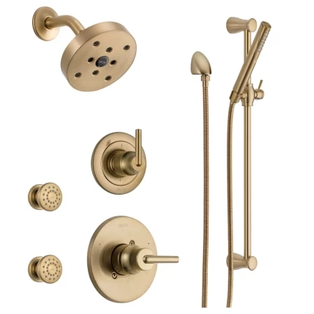 Delta Monitor 14 Series Single Function Pressure Balanced Shower System with Shower Head, 2 Body Sprays and Hand Shower - Includes Rough-In Valves