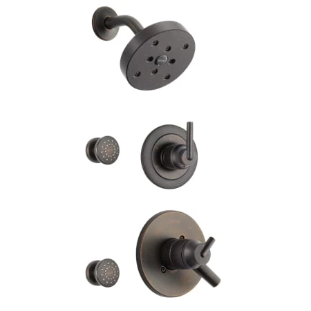 Delta Monitor 17 Series Dual Function Pressure Balanced Shower System with Integrated Volume Control, Shower Head, and 2 Body Sprays - Includes Rough-In Valves