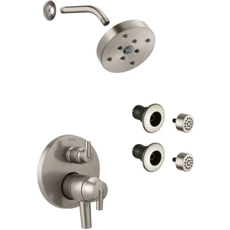 Delta Trinsic Pressure Balanced Shower System with Shower Head, Shower Arm, Bodysprays, Valve Trim and MultiChoice Rough-In