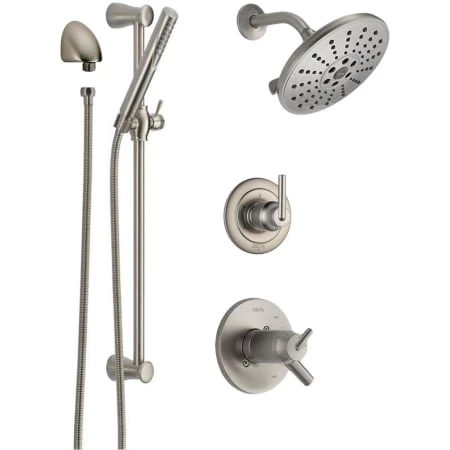 Delta TempAssure 17T Series Thermostatic Shower System with Integrated Volume Control, Shower Head, and Hand Shower - Includes Rough-In Valves