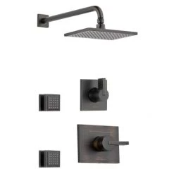 Delta Monitor 14 Series Single Function Pressure Balanced Shower System with Shower Head, and 2 Body Sprays - Includes Rough-In Valves