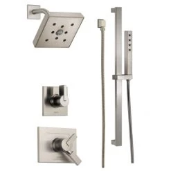 Delta Monitor 17 Series Dual Function Pressure Balanced Shower System with Integrated Volume Control, Shower Head, and Hand Shower - Includes Rough-In Valves