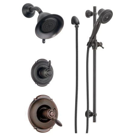 Delta Monitor 17 Series Dual Function Pressure Balanced Shower System with Integrated Volume Control, Shower Head, and Hand Shower - Includes Rough-In Valves