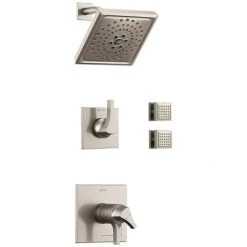 Delta Monitor 17 Series Dual Function Pressure Balanced Shower System with Integrated Volume Control, Shower Head, and 2 Body Sprays - Includes Rough-In Valves