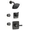 Delta Monitor 14 Series Single Function Pressure Balanced Shower System with Shower Head, and 2 Body Sprays - Includes Rough-In Valves