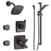 Delta Monitor 17 Series Dual Function Pressure Balanced Shower System with Integrated Volume Control, Shower Head, 2 Body Sprays, Hand Shower and Valves